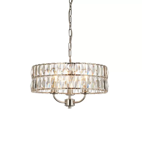 image of Clifton 3 Light Multi Arm Lamp Ceiling Pendant Bright Nickel