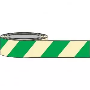 Image of PSPA Class B Photoluminescent Green Chevron Tape 80mm x 10m for