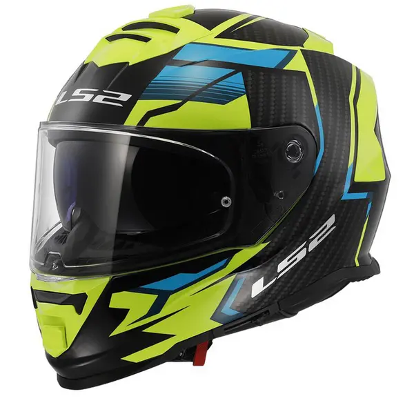 Image of LS2 FF800 Storm II Tracker Black H-V Yellow Full Face Helmet Size XS