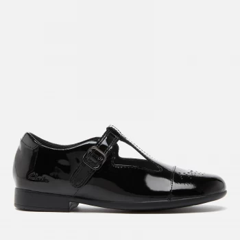 Image of Clarks Scala Spirit Kids School Shoes - Black Patent - UK 10 Kids