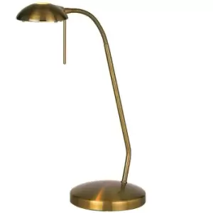 Image of Touch Dimmer Table Lamp Light Antique Brass & Adjustable Neck Classic Reading
