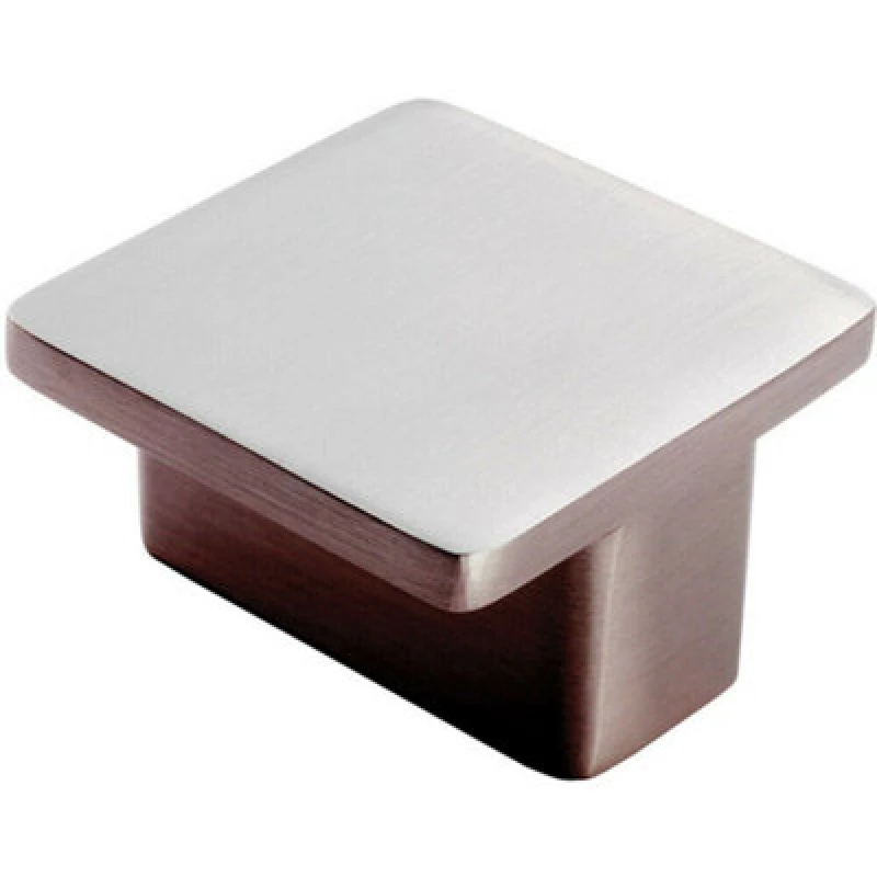 Image of Loops Square T Shape Cupboard Door Knob 38 x 38mm Satin Nickel Cabinet Handle Metallics unisex