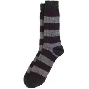 Image of Barbour Mens Houghton Stripe Socks Fig/Asphalt Medium
