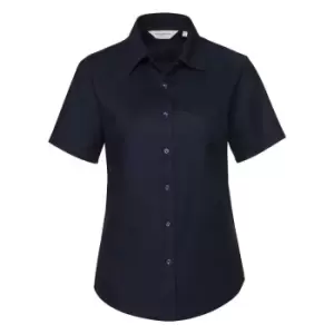 Image of Russell Collection Ladies/Womens Short Sleeve Easy Care Oxford Shirt (5XL) (Bright Navy)