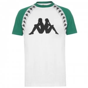 image of Kappa Banda Bardi T Shirt Mens - White/Green