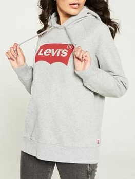 Image of Levis Graphic Sport Hoodie - Grey, Housemark Smokestack Htr Size M Women