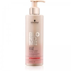 image of Schwarzkopf Professional Blondme Toning Shampoo for Blonde Hair Strawberry 250ml