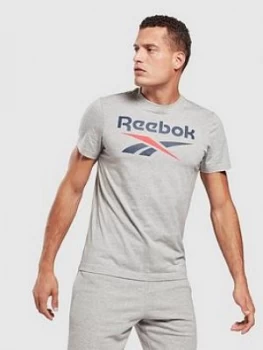 image of Reebok Big Logo T-Shirt, Grey Size M Men