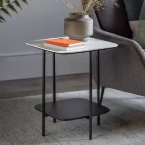 Image of Fairfield Side Table, Marble Effect White