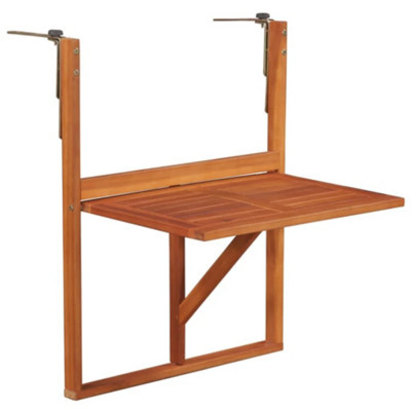 Image of Vidaxl Hanging Balcony Table 64.5X44X80 Cm Solid Acacia Wood