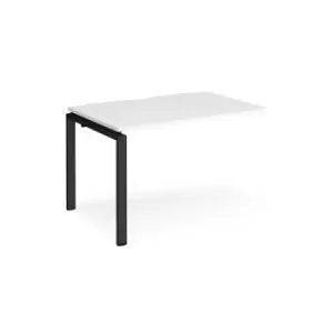 Image of Bench Desk Add On Rectangular Desk 1200mm White Tops With Black Frames 800mm Depth Adapt