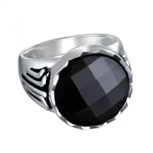 image of Ladies Karl Lagerfeld Silver Plated Crystal Ring Size L