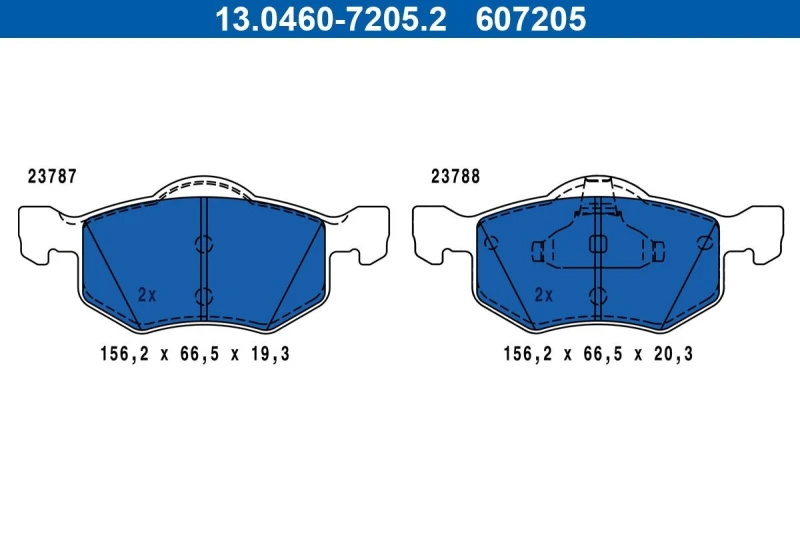 Image of ATE 13.0460-7205.2 Brake pad set excl. wear warning contact Brake Pad Set,disc brake (402)