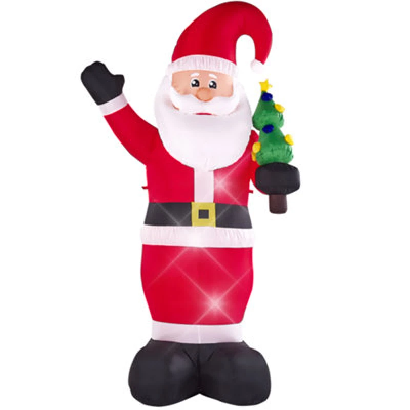Image of Beliani Inflatable Outdoor Decoration LED Ivalo Santa Claus 225cm Red