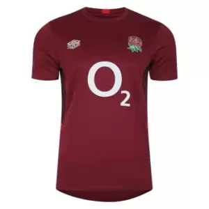 Image of Umbro England Rugby Gym T-Shirt 2023 2024 Adults - Red