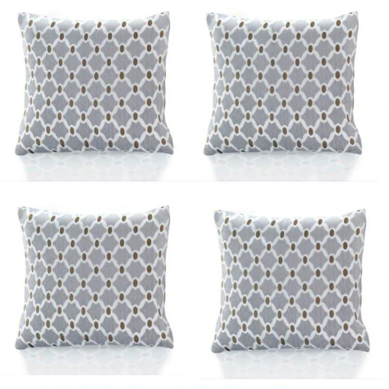 Image of Alan Symonds Berkeley Geometric Chenille Cushion Set of 4 Silver unisex 45x45cm
