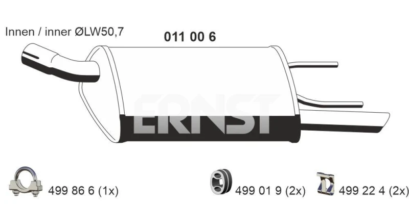 Image of Rear silencer ERNST 011006