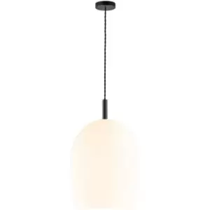 image of Nordlux Uma 30cm Dome Pendant Ceiling Light Opal White, E27