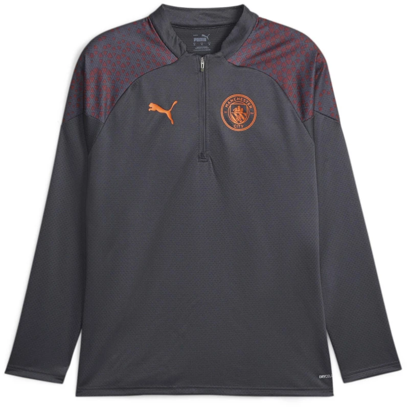 Image of Puma Manchester City Training Quarter Zip Top 2023 2024 Adults - Grey Grey L