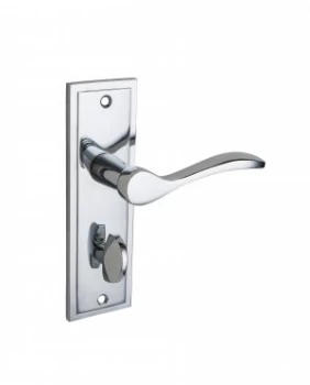 image of Wickes Bravo Bathroom Door Handle - Polished Chrome 1 Pair