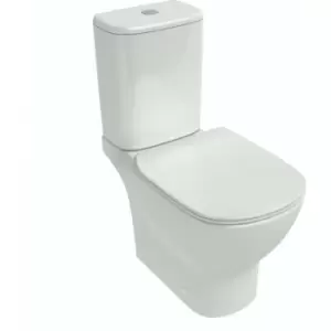 image of Tesi close coupled toilet with Aquablade technology and soft close seat - White - Ideal Standard