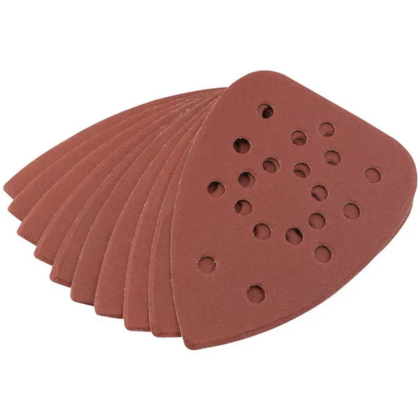 Image of Draper Ten 120 Grit Hook and Loop Tri Base Sander Sheets (140 x 140 x 93mm)