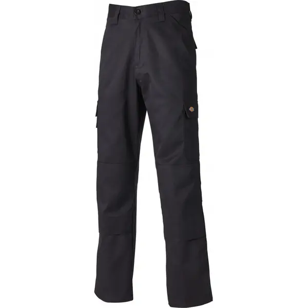 Image of Dickies Mens Everyday Polycotton Knee Pad Pouches Workwear Trousers 32R - Waist 32', Inside Leg 32' BLACK ED247-BK-32R