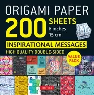 Image of origami paper 200 sheets inspirational messages 6" 15 cm