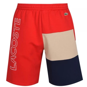 image of Lacoste Color Block Shorts - Rouge/Marin 1FU