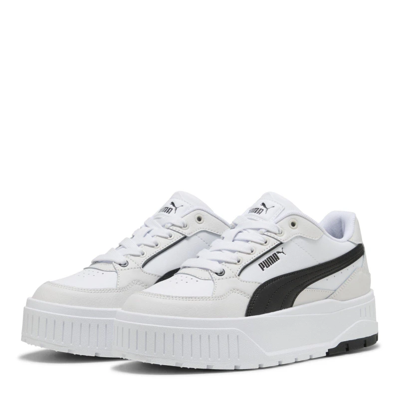Image of Puma Womens Karmen II Idol Low-Top Trainers Wht/Blk/Grey female 5 (38)