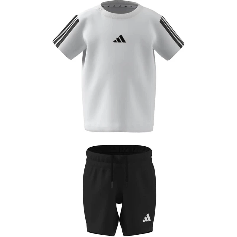 Image of Adidas SPORTSWEAR T-Shirt/Shorts Outfit white/black Cotton 2/3Y (86 to 94CM)