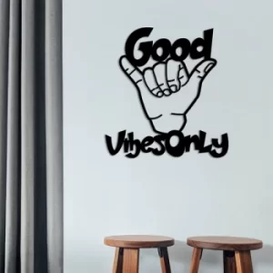 Image of Good Vibes Only Black Decorative Metal Wall Accessory