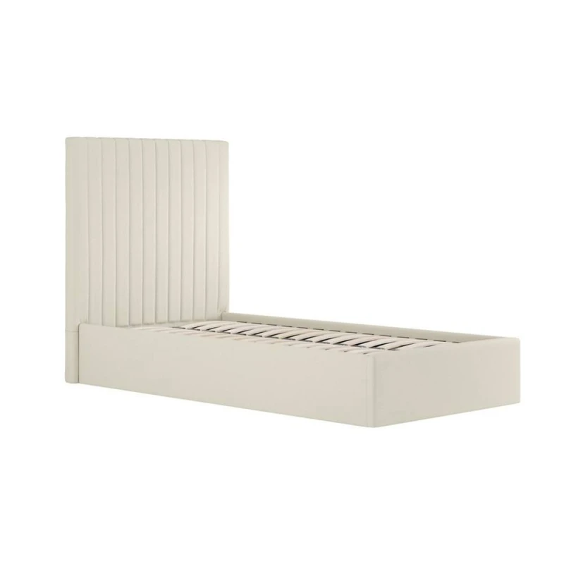 Image of Lemon Pavilion Furniture Berlin Tall Ottoman Single Bed Frame (Pack of 2) - L203xW108xH124cm in Beige Beige Unisex Single