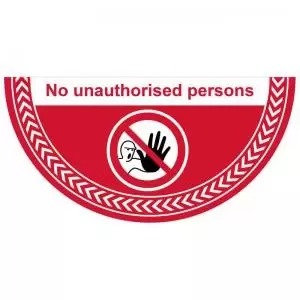 Image of No Unauthorised Persons Floor Graphic adheres to most smooth clean
