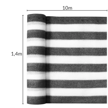 Image of Shade Net, Balcony Covering 1-1.2-1.4x10m grau-weiß 1,4x10 m (de) - Detex