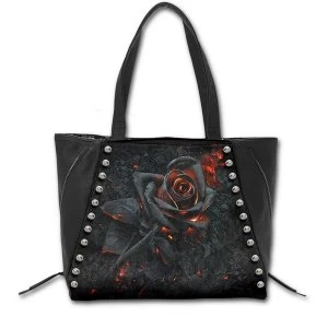 Image of Burnt Rose PU Leather Studded Tote Bag