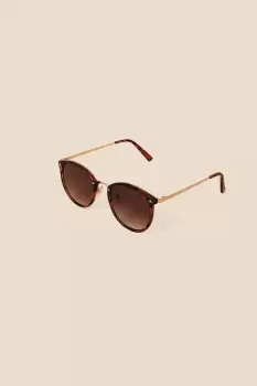 image of Metal Bridge Round Preppy Sunglasses