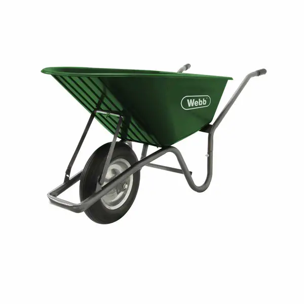 image of Webb 90 Litre Polly Body Wheelbarrow With Puncture Proof Wheel 150kg Capacity WEWB90