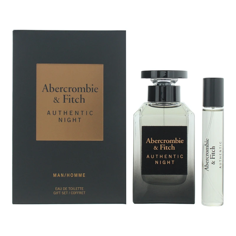 Image of Abercrombie & Fitch Authentic Night Men 2 Piece Gift Set: Eau de Toilette 100ml