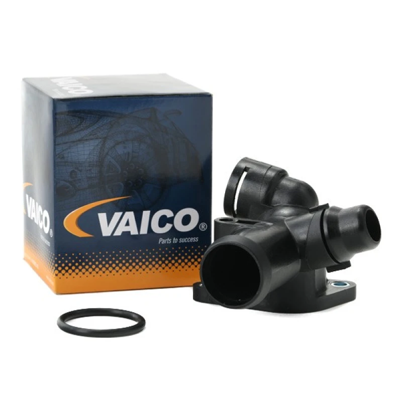 Image of VAICO V10-2542 Coolant Flange with seal ring, Rear, Original VAICO Quality Coolant Flange (3219)