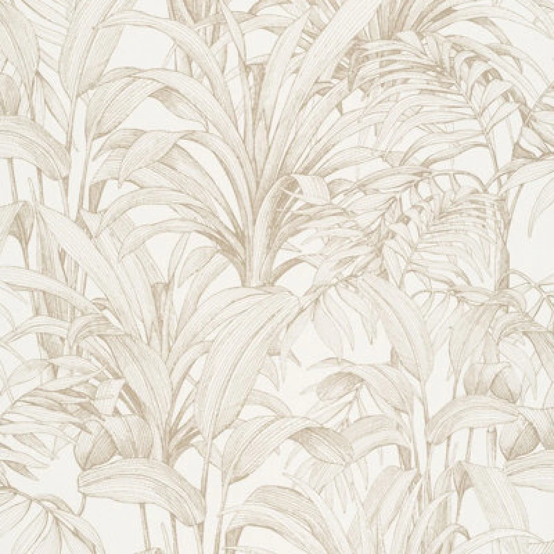 Image of Grandeco Jungle Leaves Aliare Textured Wallpaper, Neutral White