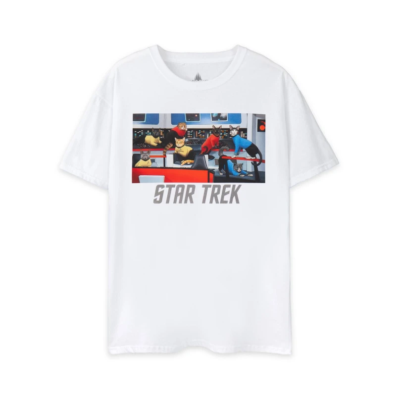 Image of Star Trek Star Trek Men Short Sleeved T-Shirt in White Size: Small White S Male 5063203000616