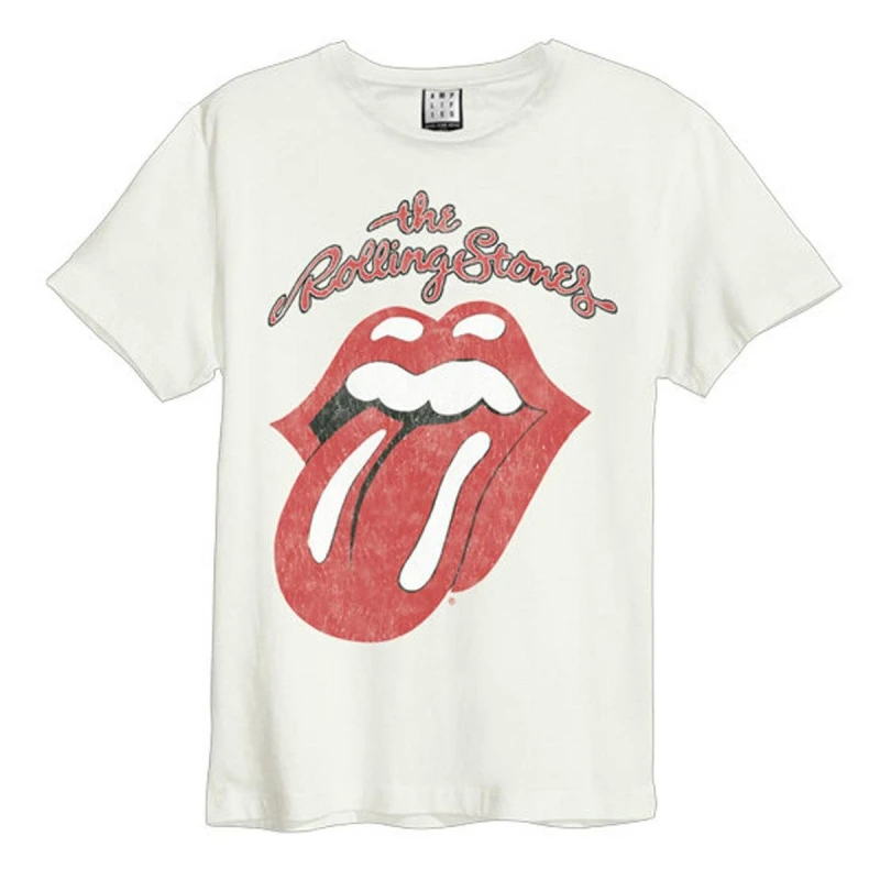 Image of Amplified Amplified Men Vintage The Rolling Stones T-Shirt in White Size: 3X-Large White XXXL Male 5063806406839