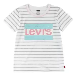 Levis Junior Striped Logo T-Shirt - White