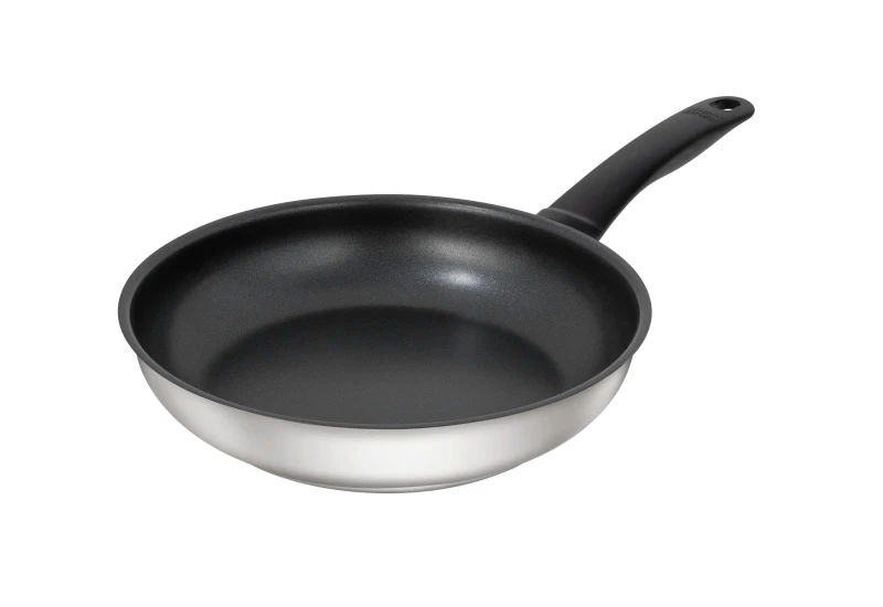 Image of Kuhn Rikon Classic Stainless Steel Non-Stick Induction Safe Frying Pan, 28cm in Silver Silver Unisex