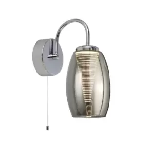 Image of Cyclone 1 Light Wall Light, Smoked Glass 3000K