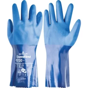 image of Chemical Resistant Gloves, Blue Nitrile, Size 10