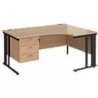 Image of Dams International Right Hand Ergonomic Desk MCM16ERP3KB 1,600 x 1,200 x 725 mm