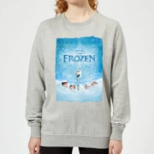 Image of Disney Frozen Snow Poster Womens Sweatshirt - Grey - L