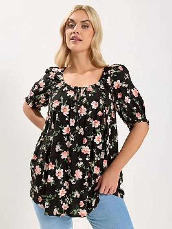 Image of Yours Womens Floral Long Sleeve Maxi Dress Size: 18 Multicolor Female 18